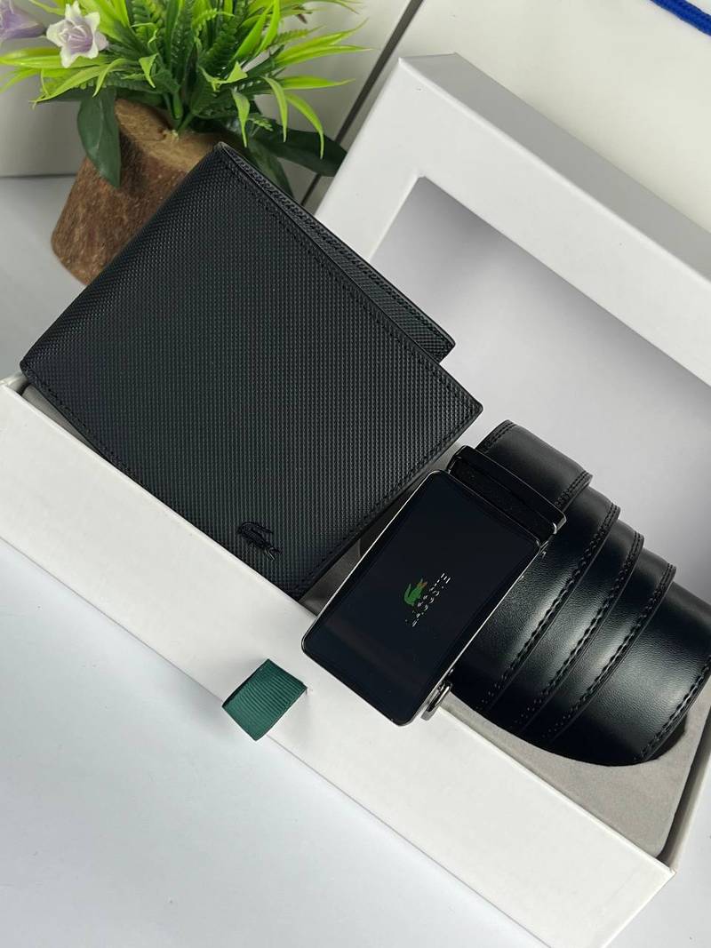 Lacoste wallet and belt